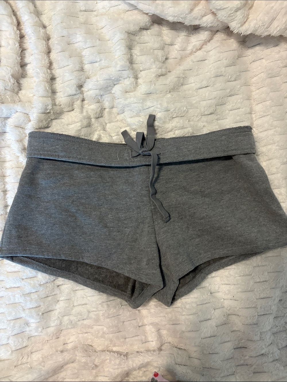 Hollister Dark Gray Foldover Fleece Shorts
